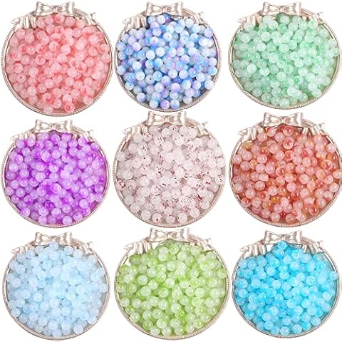 450pcs Crystal Gemstone Beads Jewellry Making, 450pcs, Peculiar Texture, Round Pearlized Loose Pearl Beads, Kit Necklace Bracelet Earring DIY Crafts, Storage Box + Accessories Cover