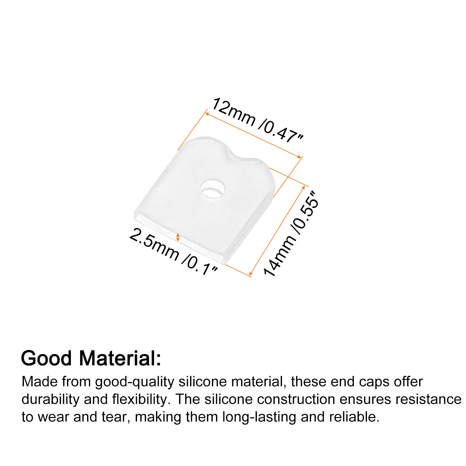 uxcell Silicone End Caps, 100Pcs 12mm - Silicone Plug Fit for Corset Polyester Boning for Sewing, for Wedding Dress, Bridal Gown (White)