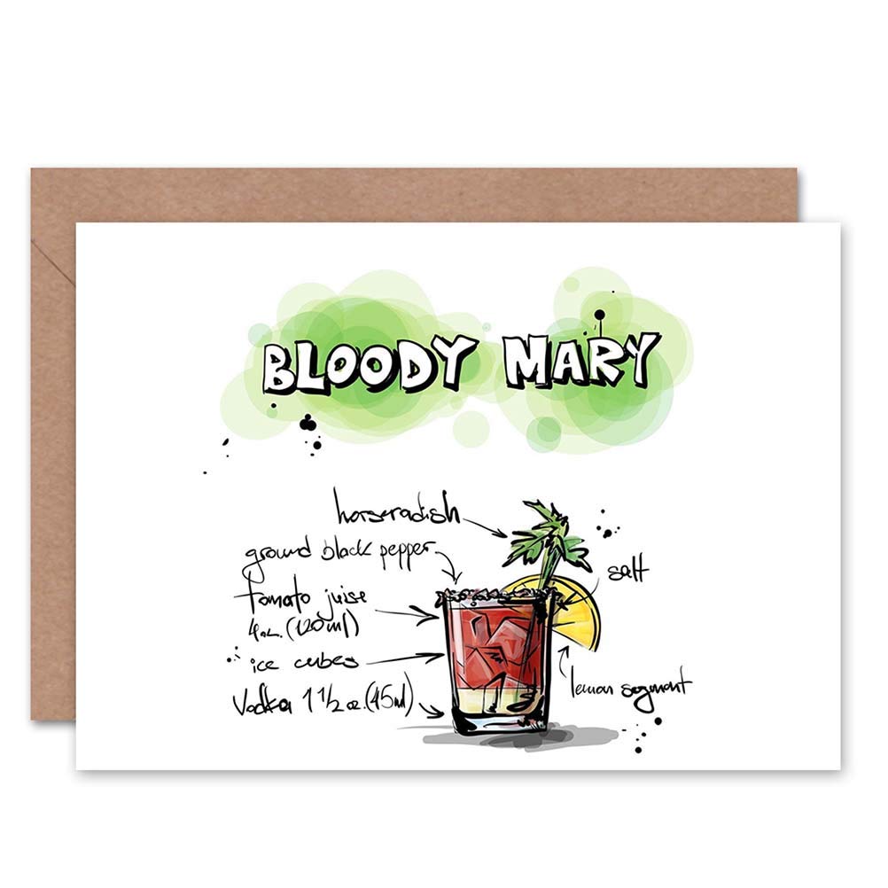 Bloody Mary Cocktail Drink Blank Greeting Card With Envelope