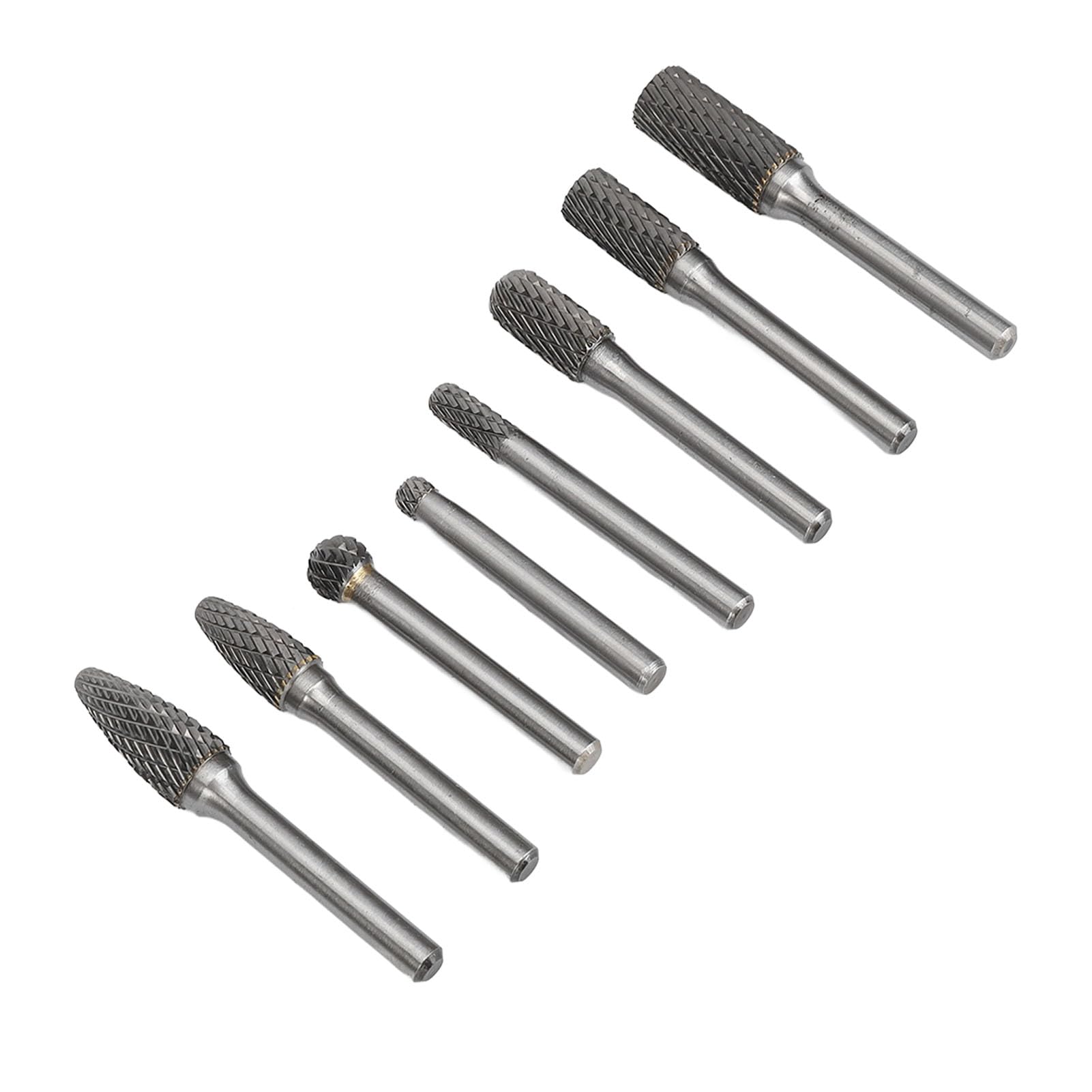 Marhynchus Juego de Fresas de Carburo Juego de Fresas Rotativas de Doble Corte Acero de Tungsteno 8 Piezas Múltiples Formas para Metal Tallado en Madera Desbarbado Pulido Fresado para Usuarios de