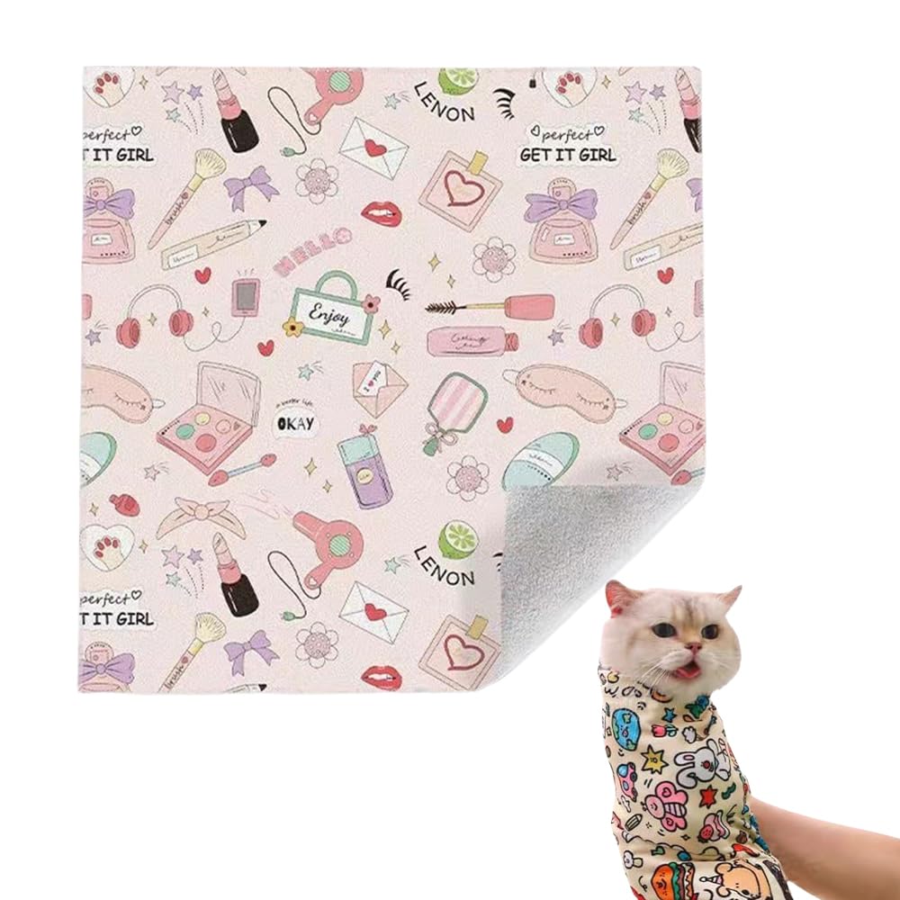 2025 New Cat Wrap for Grooming, Premium Cat Grooming Wrap Cat Restraint for Nail Clipping, Self-Adherent Soft Cat Blanket to Wrap Cat Anti-Scratch