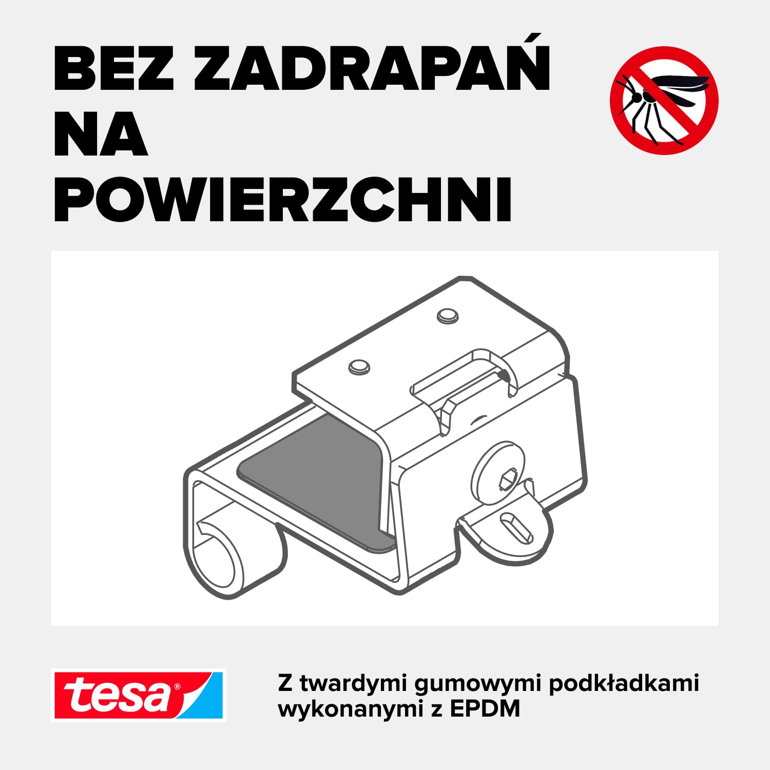 adapter do tesa Aluminiowa rama drzwi Insect Stop FALT - zacisk drzwiowy do montażu ościeżnic chroniących przed owadami bez wiercenia lub wkręcania - antracyt