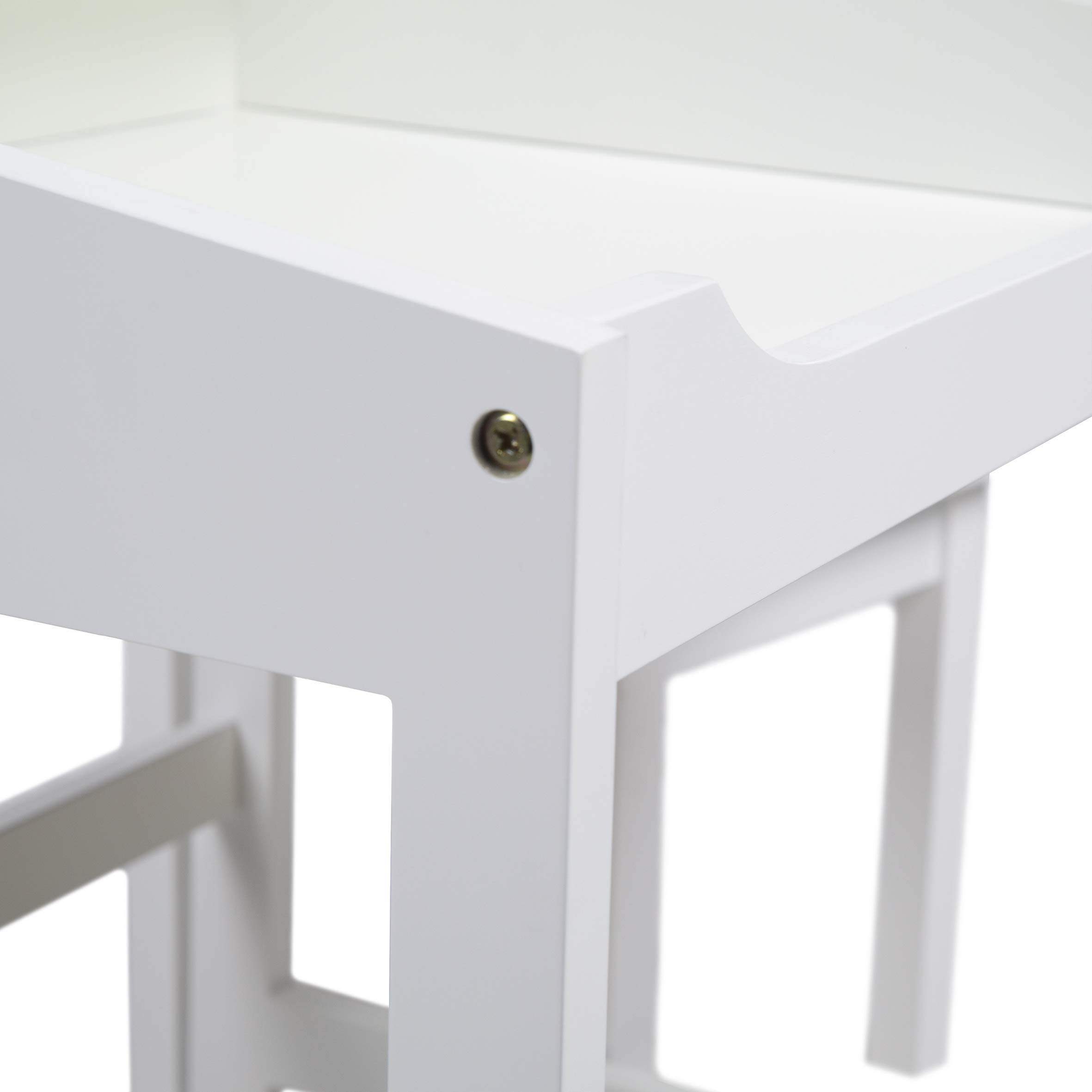 roba Bureau Bébé et Enfant avec Chaise et Espace de Rangement - Pupitre d'École - Blanc