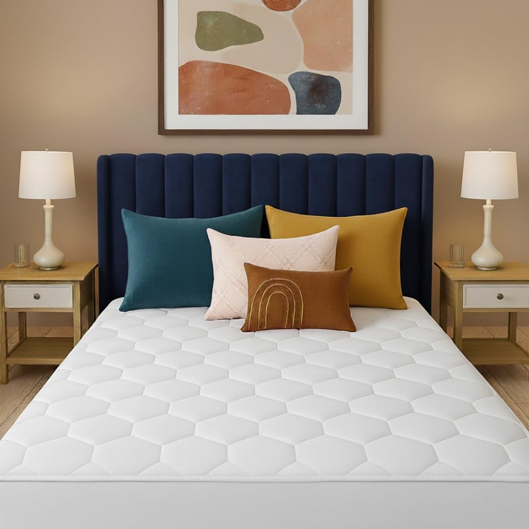 Casabloom White Luxury King Size Mattress Protector – Quilted, Noiseless, Deep Fit 30Cm – Hypoallergenic & Ultra Soft Microfiber Mattress Protector For King Beds (, 152X200cm)