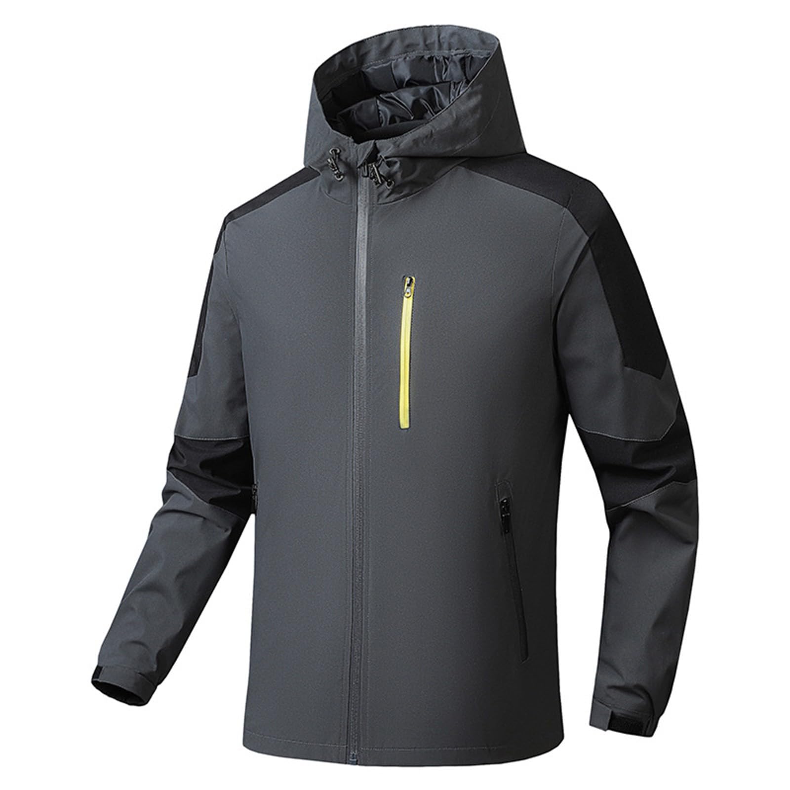 Generico Giacca Antivento Uomo Softshell Sportiva con Collo Alto per Moto ed Escursioni Avventurose Impermeabile Traspirante Leggera Jacket