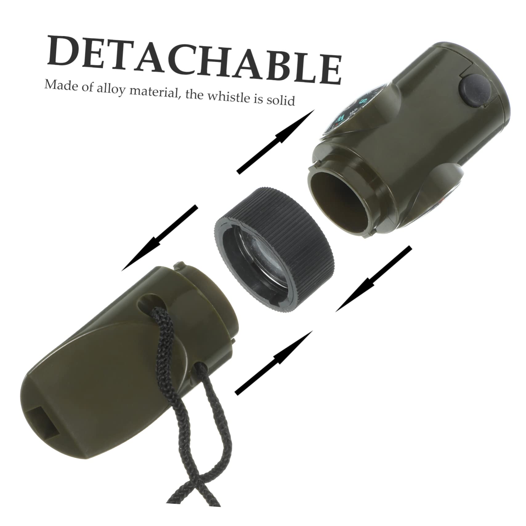 Sosoport Fischietto D'emergenza Fischietto Multifunzione Fischietti di Emergenza con Cordino LED Light Lucine LED Whistle Attrezzature Salvavita Forniture per Esterni Lega