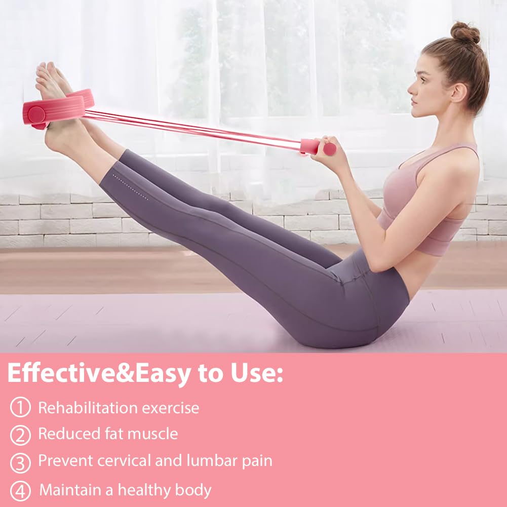 Flintronic Multifunction Resistance Training, 4 Tube Pedal Resistance Band, Sit-up Pull Rope Fitness - Image 4