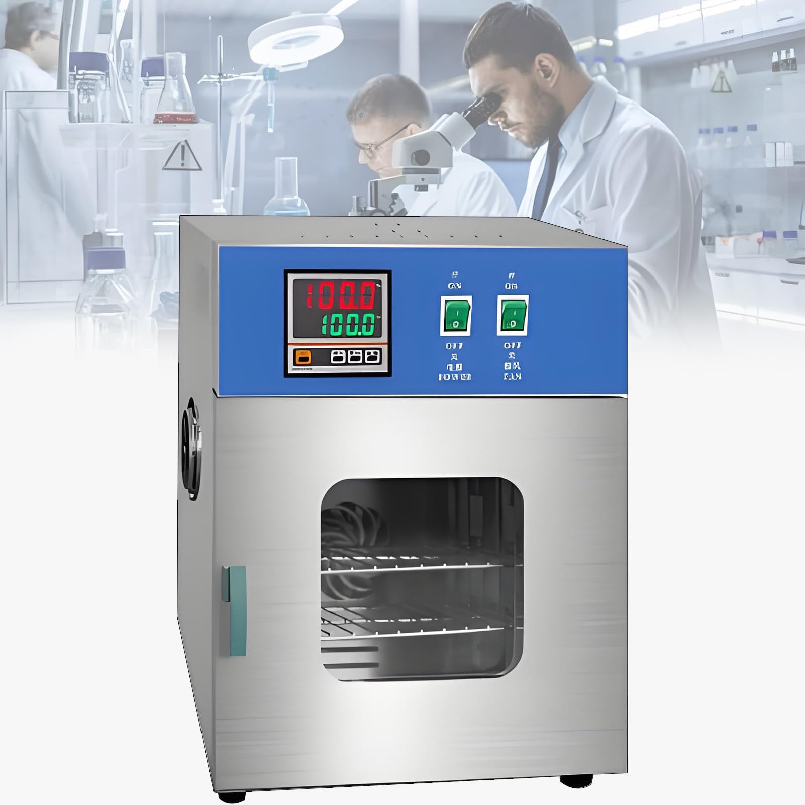 Suszarka laboratoryjna, piec laboratoryjny o stałej temperaturze, stal nierdzewna, do suszenia przedmiotów. 101-00QBS