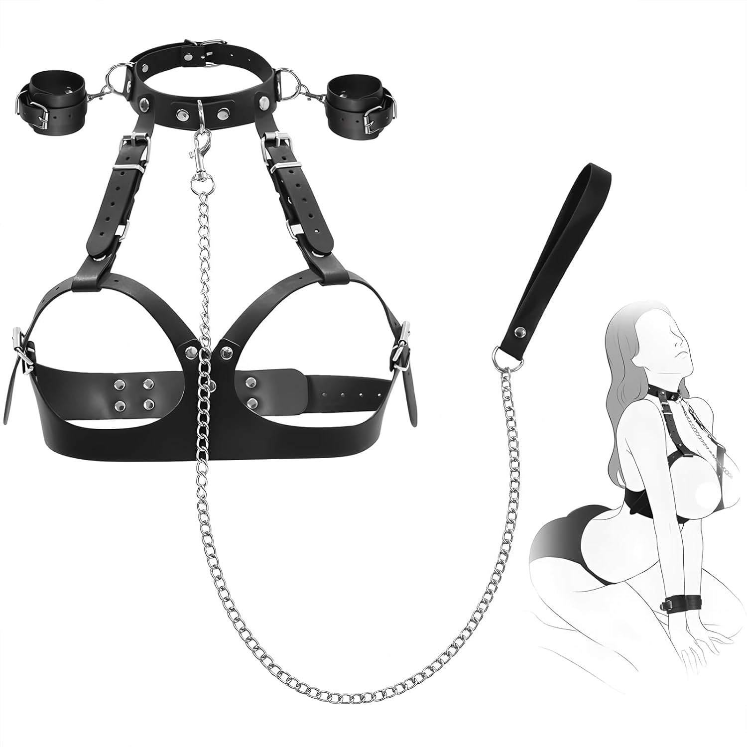 Jouets sexuels BDSM Bondage pour les couples, ensemble de menottes pour les seins, harnais pour les seins de bonnet A à D, jouets BDSM extrêmes pour femmes