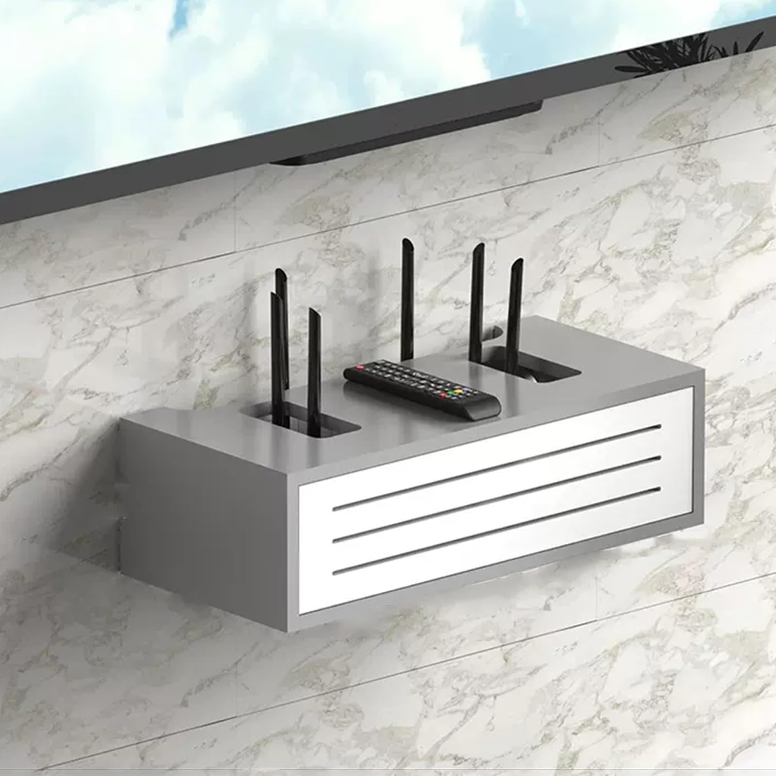 Étagère murale pour routeur, boîte de rangement pour modem et routeur WiFi, support suspendu ou au sol, design peu encombrant