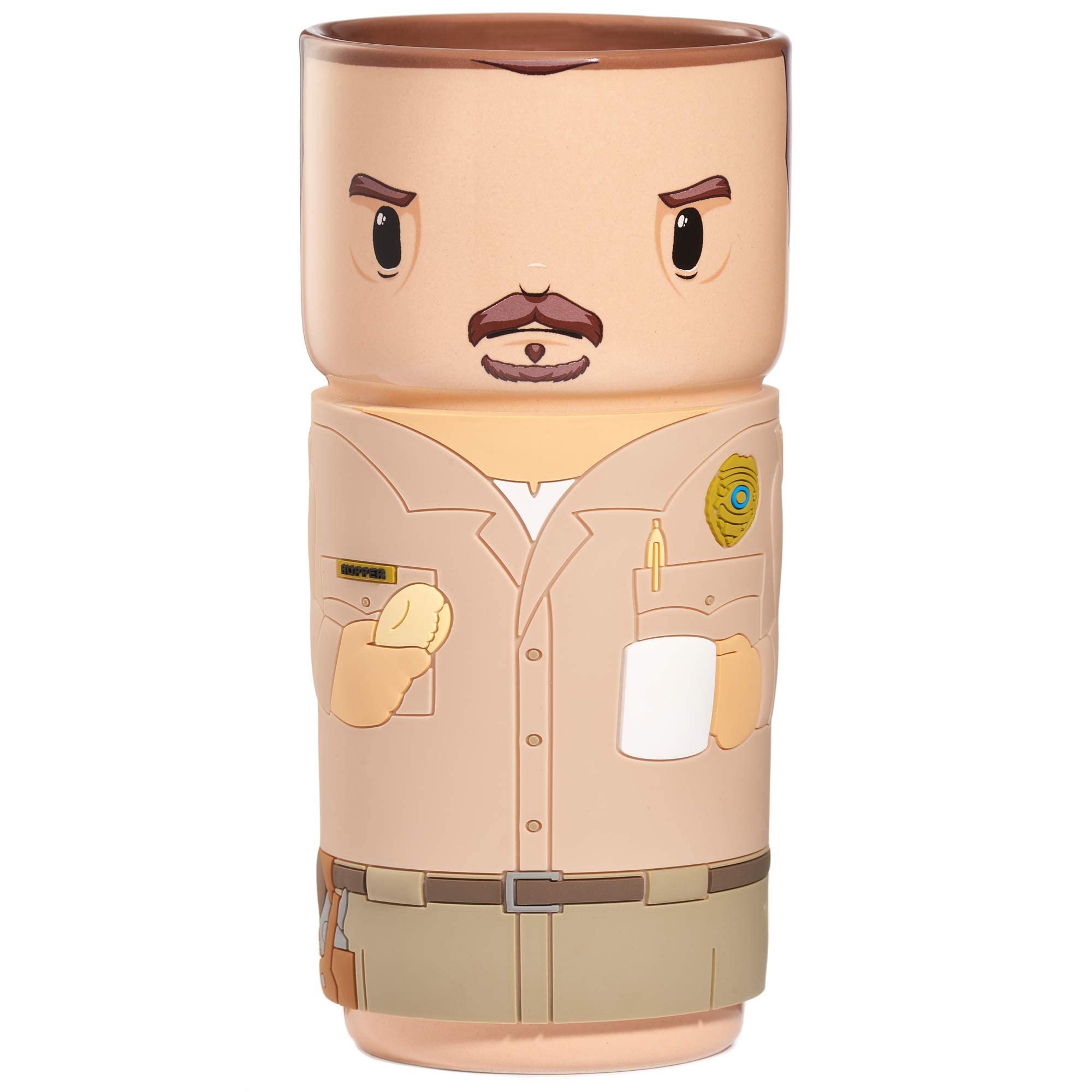 CosCups by Numskull Stranger Things Jim Hopper Ceramic Mug with Rubber Sleeve 400ml - Official Stranger Things Merchandise