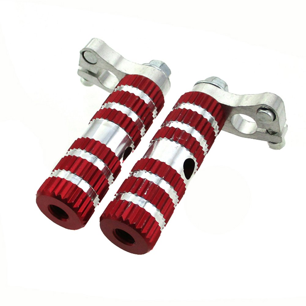 Poggiapiedi In Alluminio CNC Rosso | Per Motore 50cc-160cc | Moto Da Cross E Pit Bike