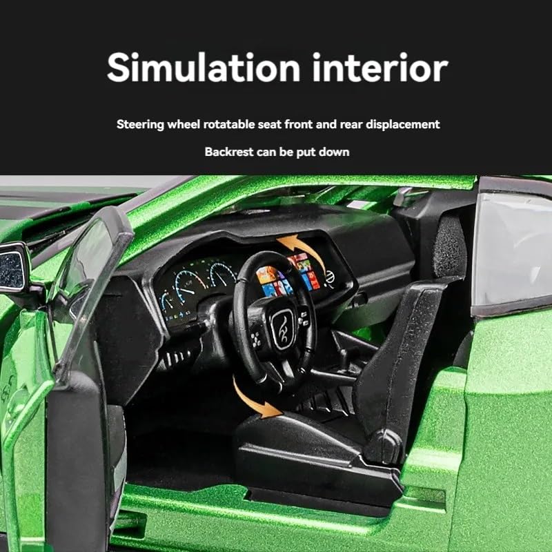 Image of 1:24 Scale Dodge Challenger SRT Toy Car | Metal Pullback Diecast Car for Kids with Openable Doors, Sound, Light Effects Toy for Car Enthusiasts (Color As Per Available),black