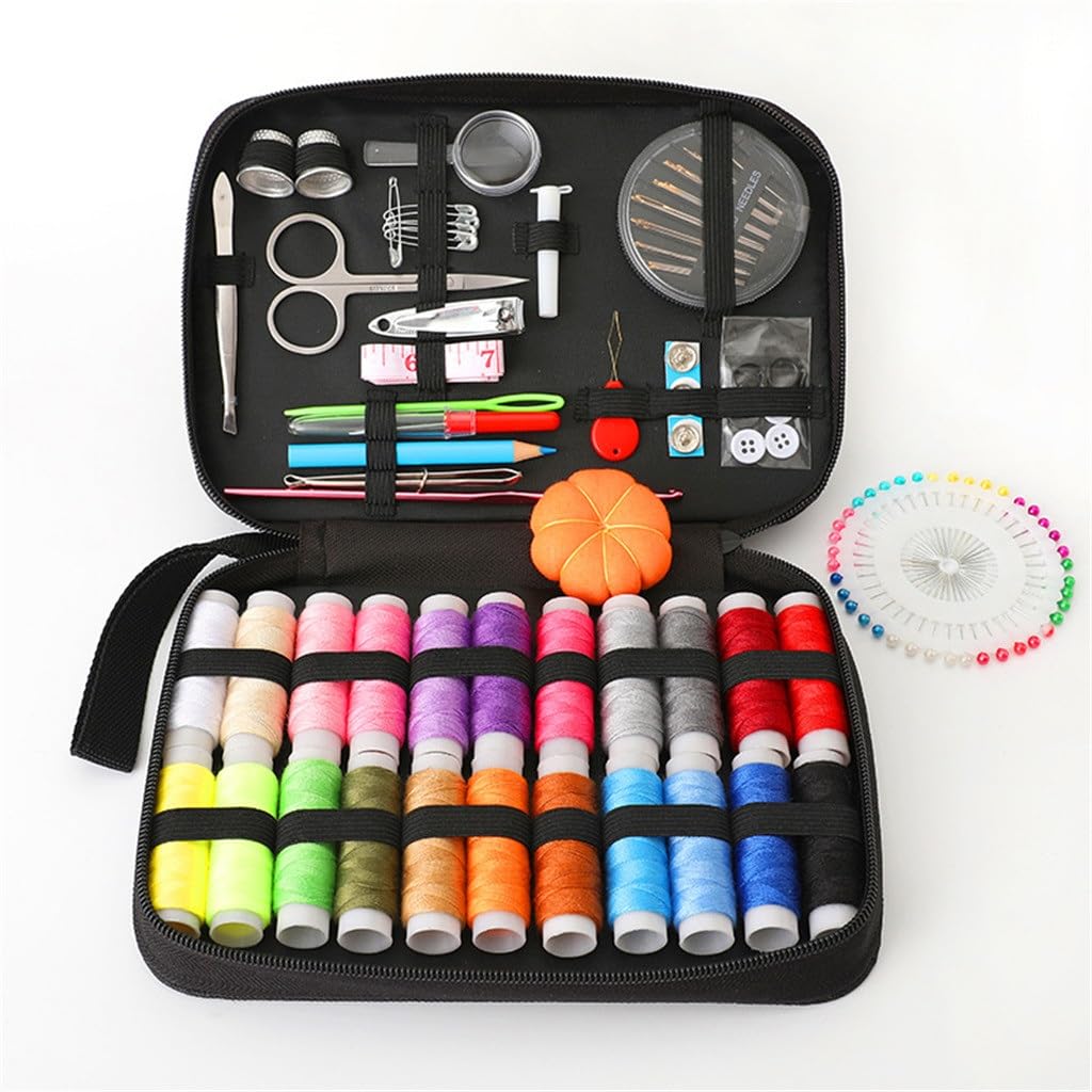 Kit de Costura portátil, Caja de Costura para el hogar, Caja de Almacenamiento para Coser a Mano, Juego de Kit de Costura