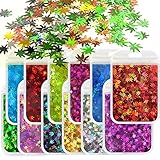 Lifextol 12Pack 120g Chunky Weed Leaf Glitter Sequins Flakes Holographic 3D Leaves Sequins Flakes Nail Makeup Body Painting DIY Design Decorations Acrylic Nail for Women (12PC Leaf)