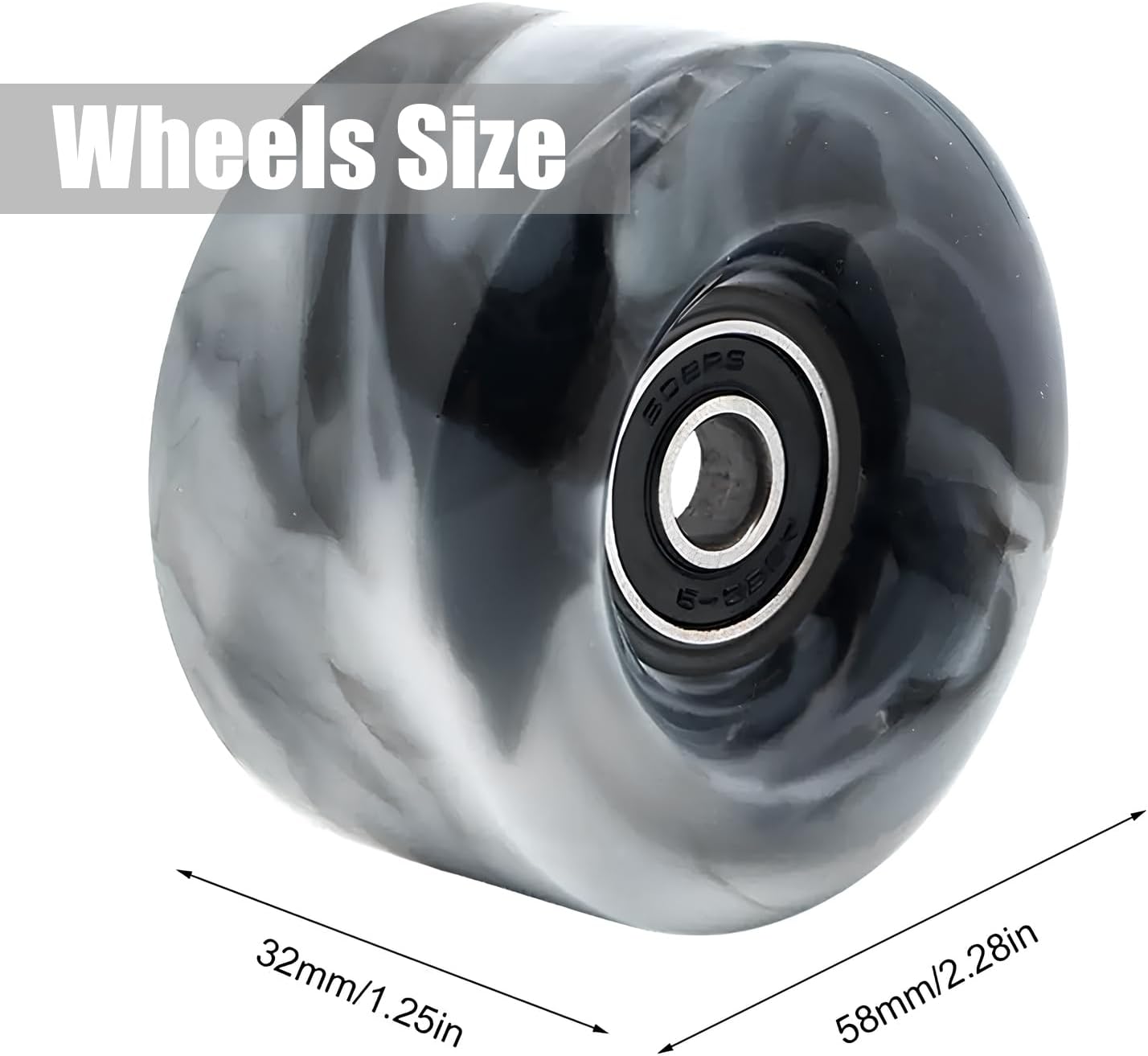 Indoor Outdoor Roller Skate Wheels Replacement， Skate Wheels Replacement, 8 Pack 58mm x 32mm Quad Roller Skate Wheels