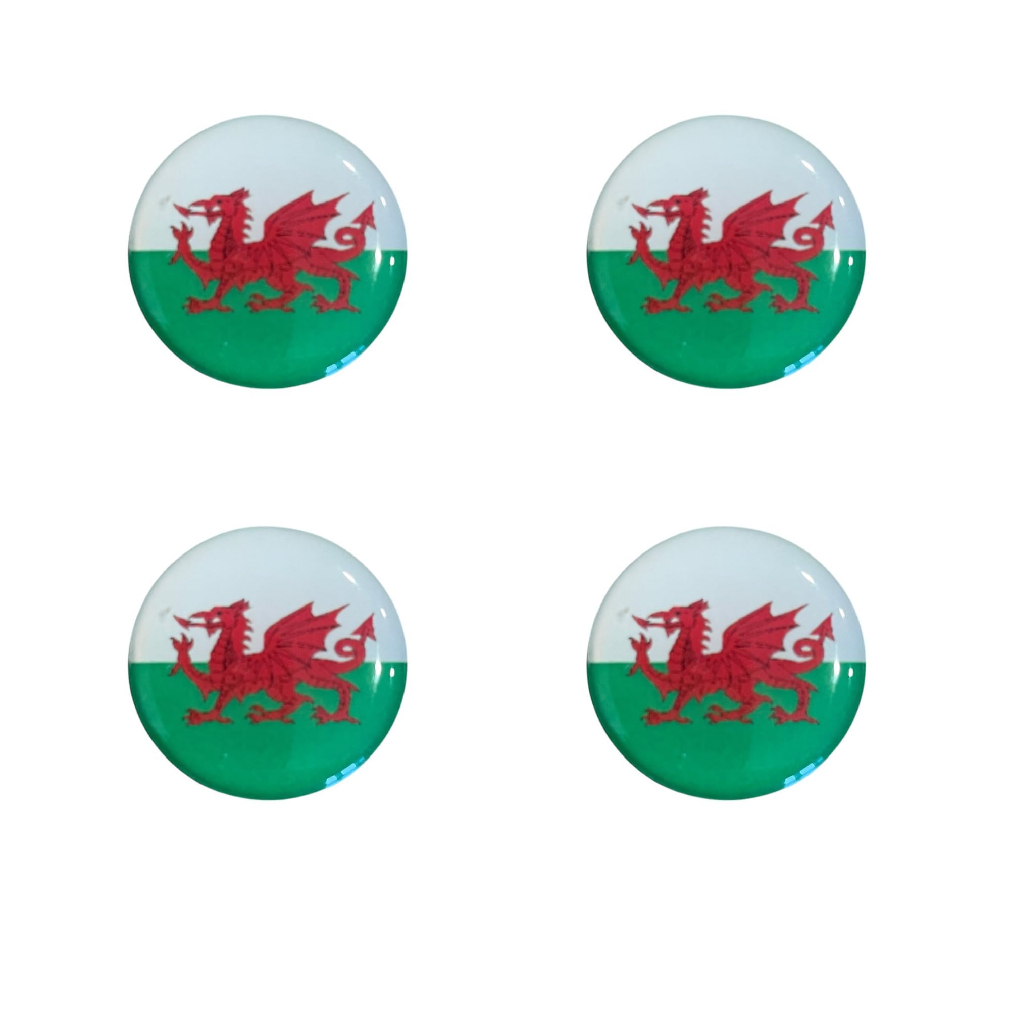 Ashton and Finch Golf Ball Markers – Welsh Flag Pack of 4 Resin Domed Design