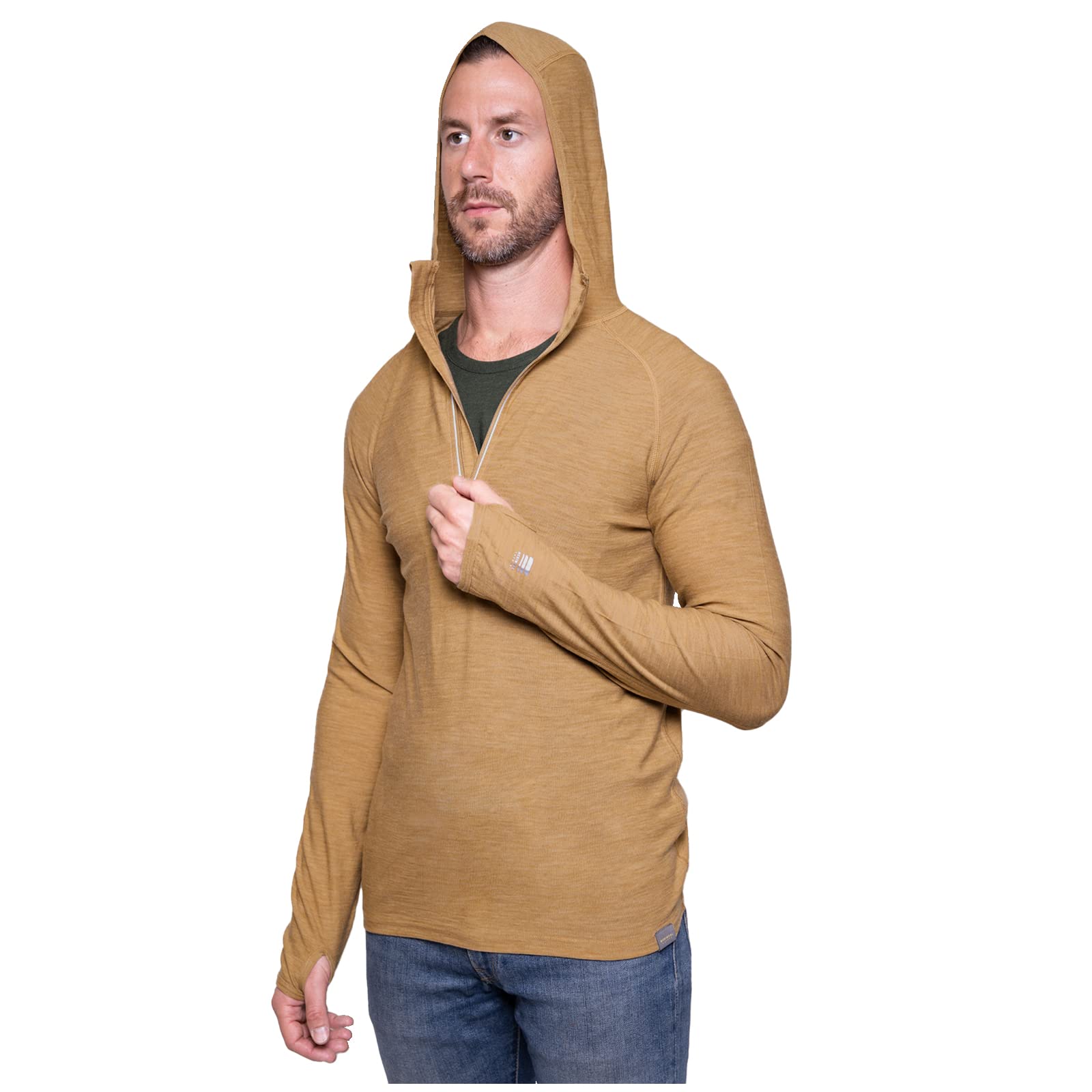 MERIWOOL Men’s Base Layer Hoodie Lightweight Merino Wool Long Sleeve Thermal