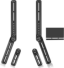 ユニバーサルサウンドバー専用金具 マウントキット 汎用 サウンドバー取り付け金具 賃貸 最大VESA 600x400mm 耐荷重10kg VESA設置 テレビの上下に取り付け可能 テレビや壁に取り付け可能 スピーカーブラケット スピーカーマウント 頑丈 強度 テレビ用延長ブラケット ネジ類付き ブラック (SBR301)
