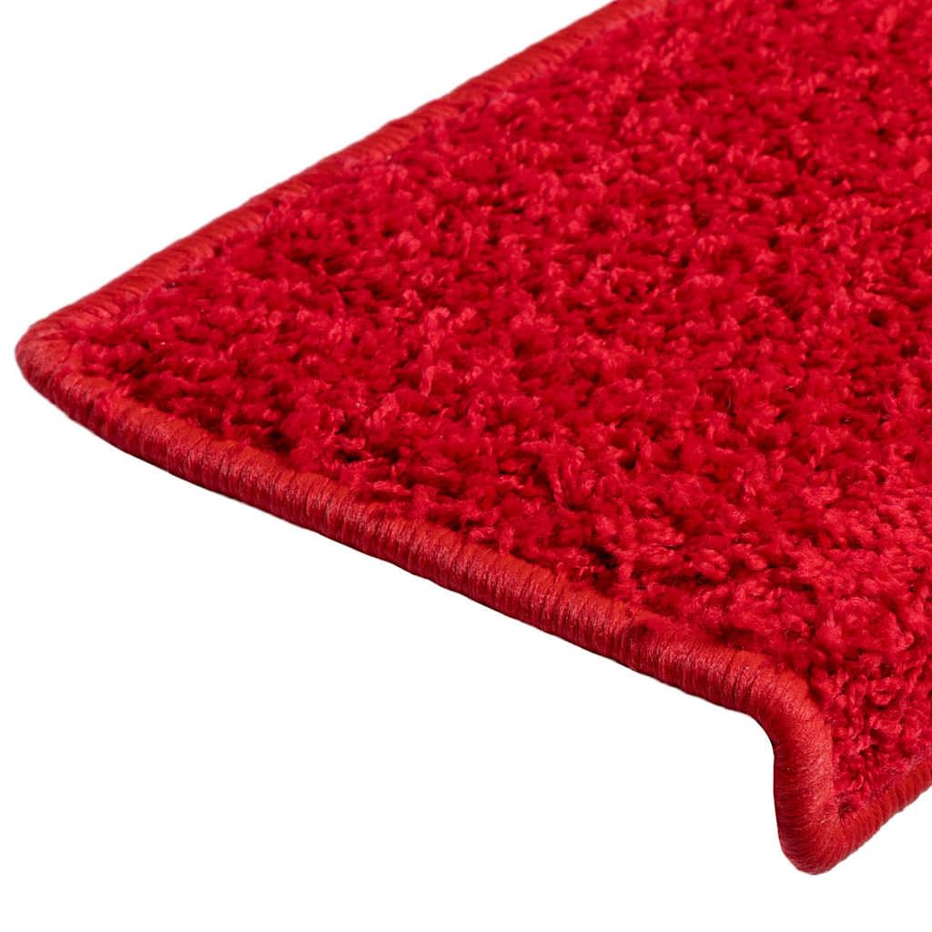 Maty Na Schody 15 Szt. 65x21x4 cm Czerwone Prostokątne Nakładki PP z Taśmą
