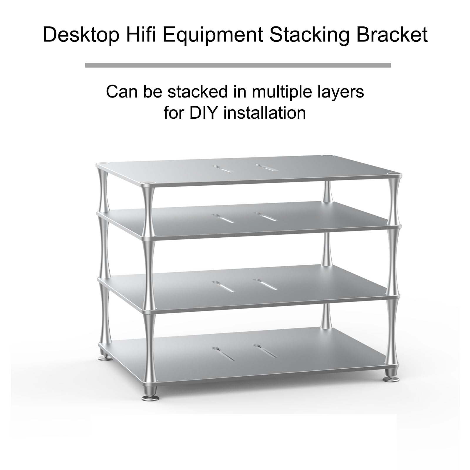 HiFi-Verstärker-Rack, AV-Ständer, Eckregal für TV- und Gaming-Zubehör, stabiles Aufbewahrungsregal für Wohnzimmer und Musikstudio (10 cm)