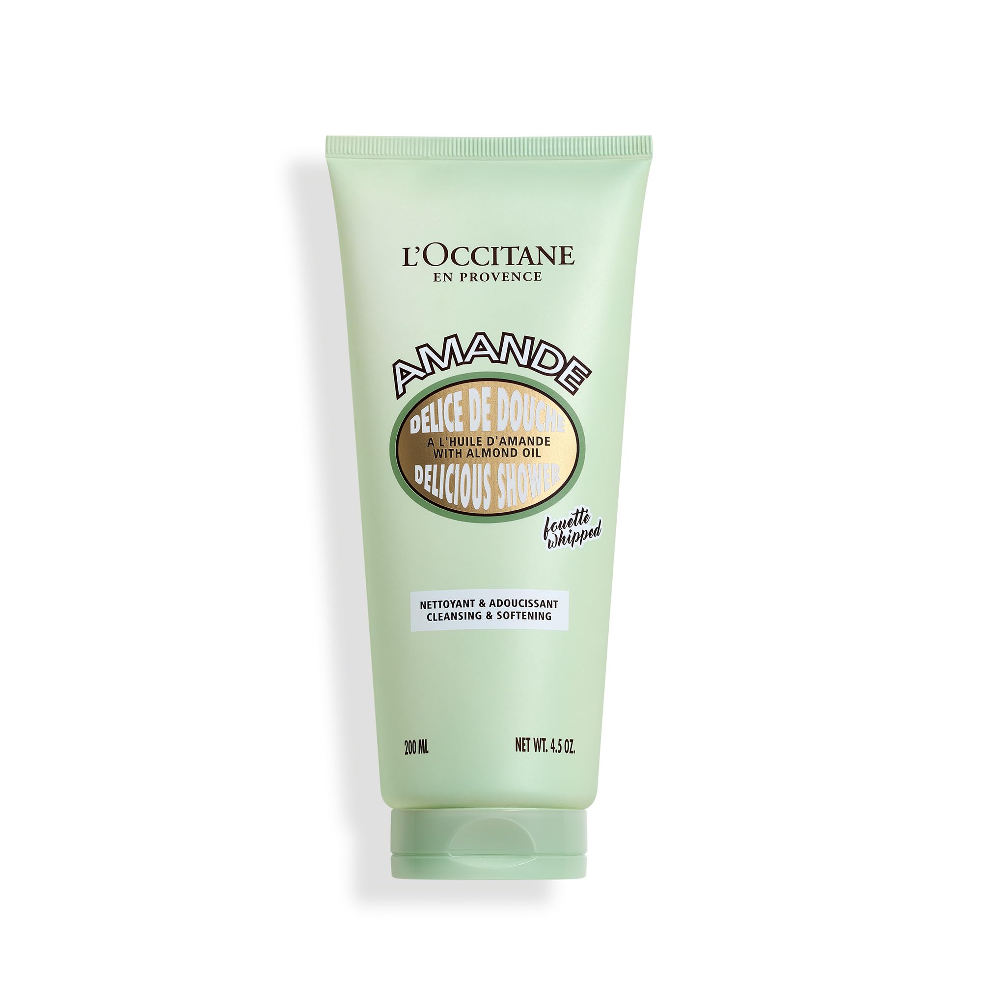 L'OCCITANE Almond Delicious Shower Cream 200ml, Vegan Body Cleanser for Smooth & Firm Skin, Clean Luxury Body Care for All Skin Types