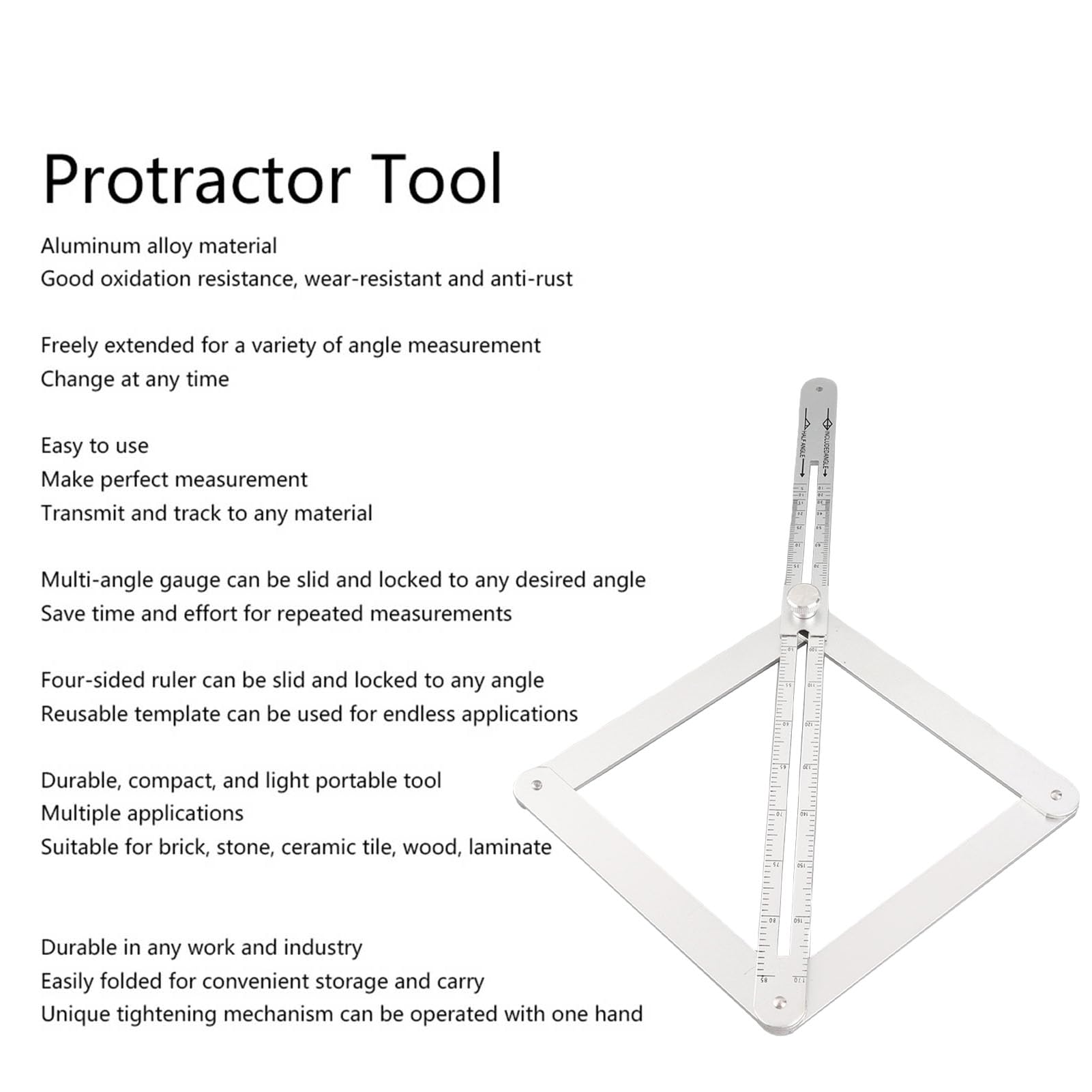 Corner Angle Finder Ceiling Relics Square Protractor Adjustable Portable Aluminum Alloy Tool