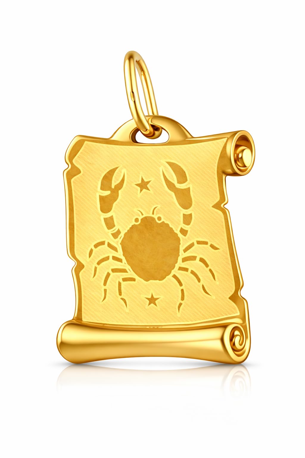Rodium - Ciondolo in oro con segno zodiacale, oro 14 carati/585, charm per collana o collana, ideale come regalo per gioielli in oro