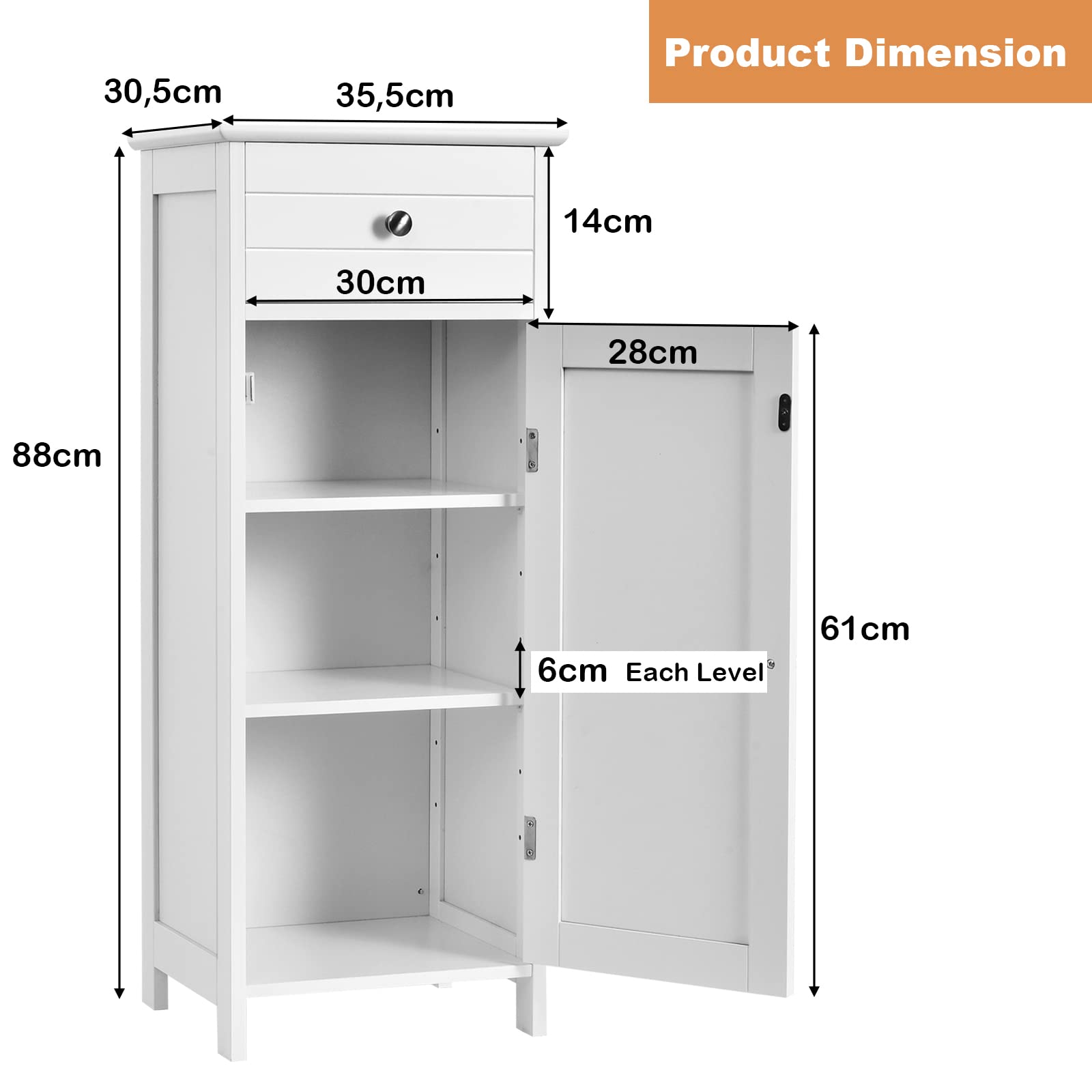 Eiken Badkamermeubel Sam | Staand Model 80-180cm