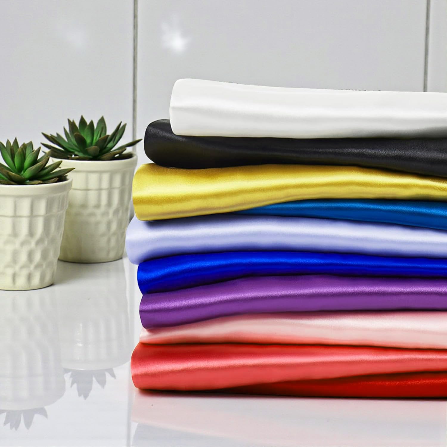 MDS Satin Fabric 5 Yards, 44" Wide, Silky Smooth Charmeuse Sateen Cloth for Wedding Arch Drapery Panel Backdrop Party Event Banquet Home Decoration Curtain Crafts DIY Sewing Costume - Gold — view 7