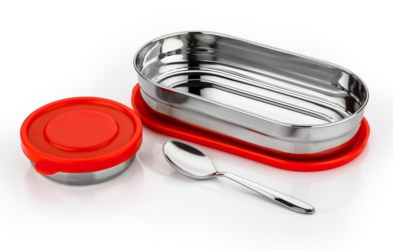 TOFEE Premium Small Oval Stainless Steel Lunch Box With 1 Small Box Compact Design Airtight Leak Proof Lunch Box For Office, School, Picnic,Lunch Box For Kids,School,Girls,Boys (Red), 600Ml (B0D4K5T2C4) Amazon Price History, Amazon Price Tracker