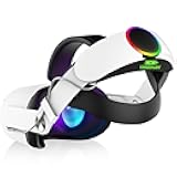 RGB Head Strap for Oculus/Meta Quest 2 Head Strap with Battery 10000mAh Pack for Extended 8 Hrs of Playtime, Fast Charging VR Power, Adjustable Elite Strap Enhanced Support and Balance in VR
