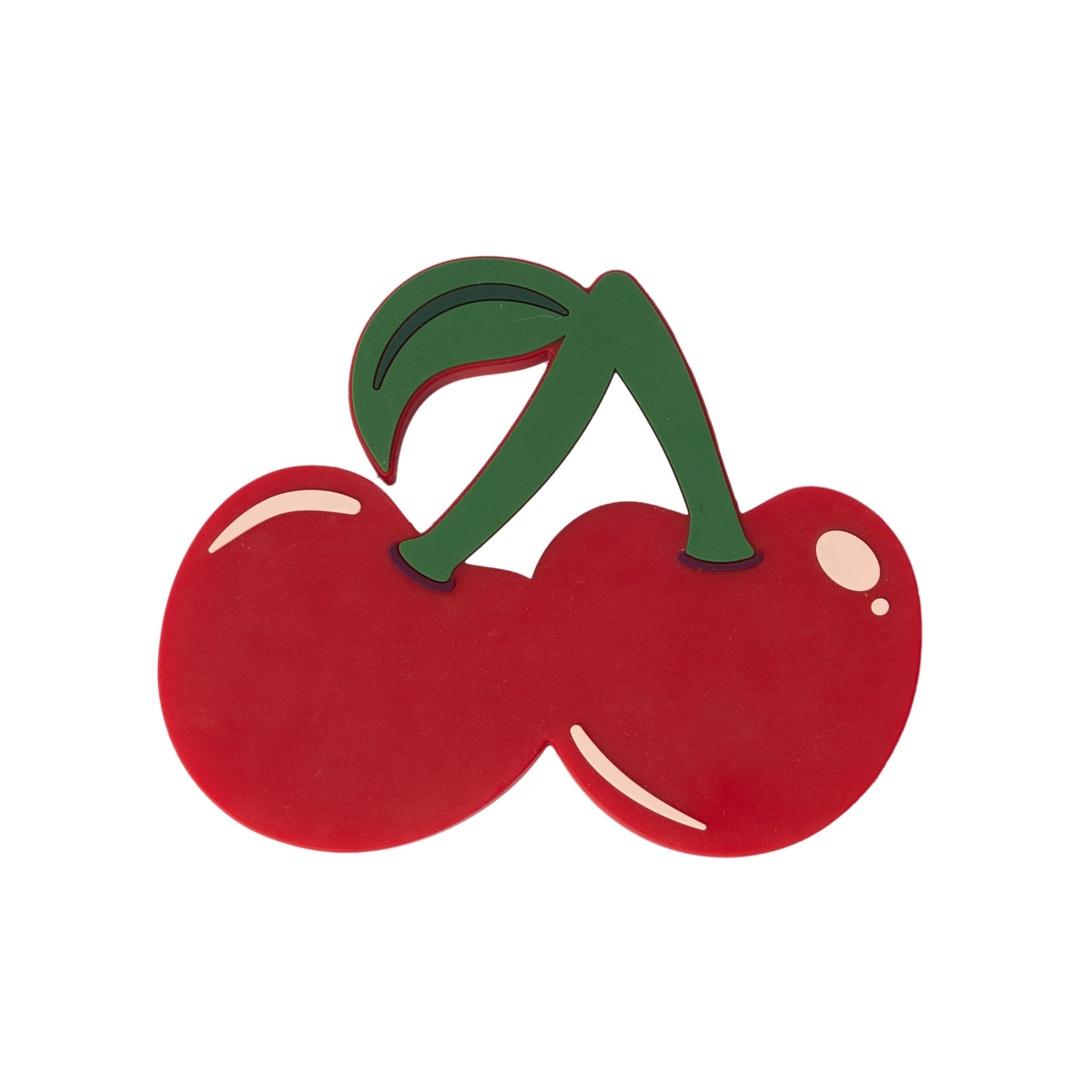 Fisura - Original Spoon Holder Cherry Shaped. Double Silicone Spoon Rest Kitchen, Double Utensil Rest, Red Design, 20 x 16.3 cm