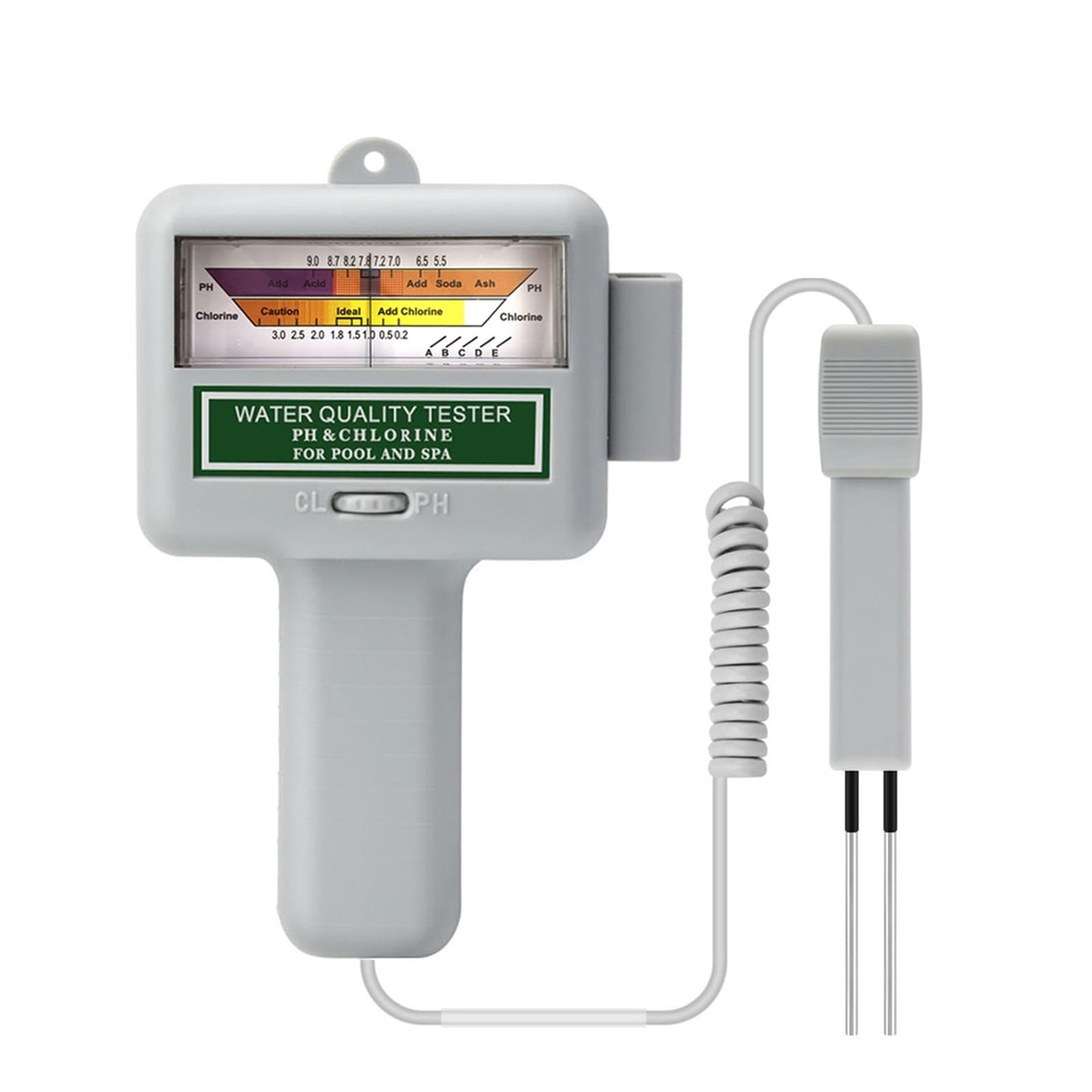 Kongmm One Color Digital Water Tester, P-101 Handy Portable Swimming Pool Ph Meter Water Quality Monitor Ph Cl2 Chlorine Tester