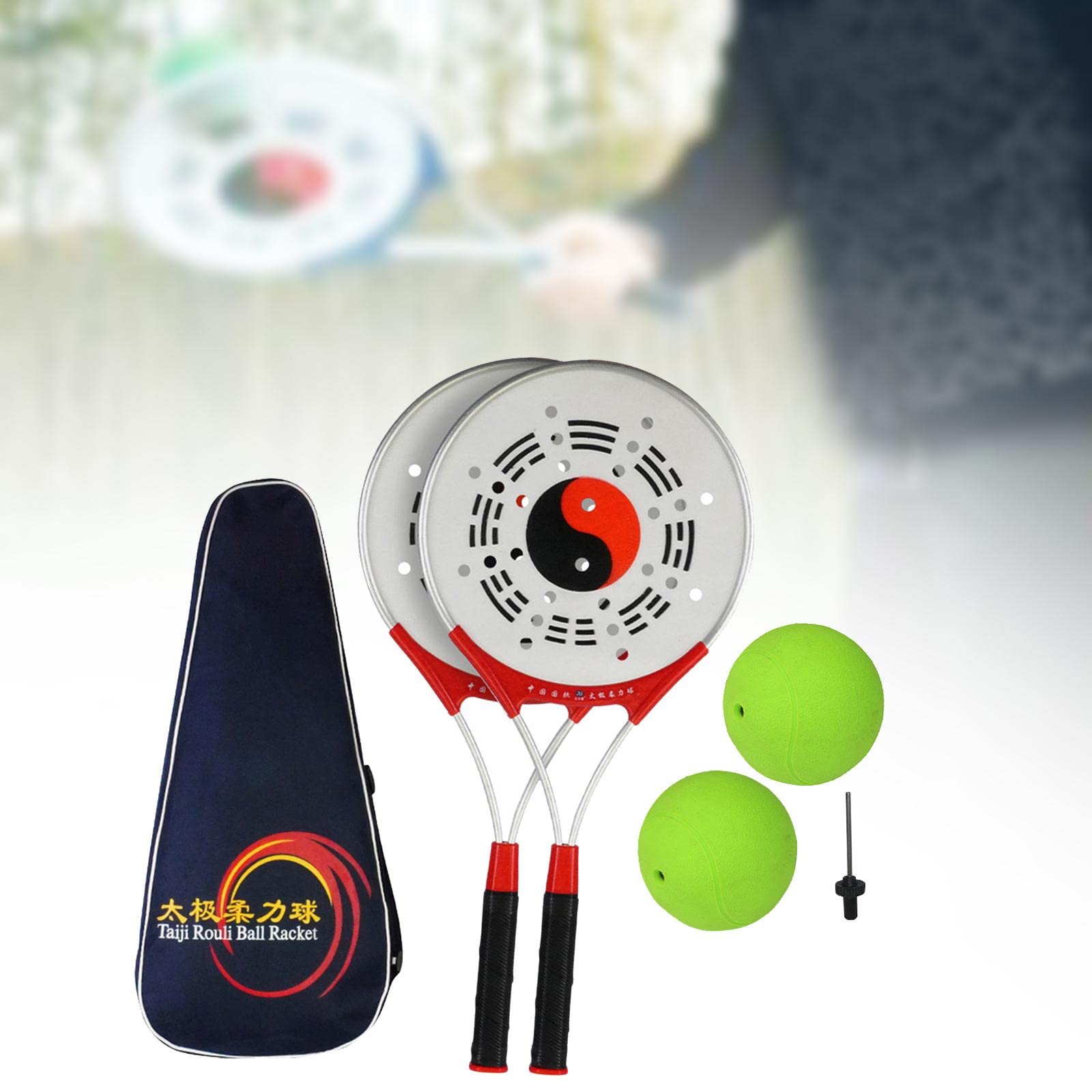 Amagogo Tai Schläger Ball Set Softball Fitness Taiji Rouli Ball Schläger Aufbewahrungstasche für ältere Übungen chinesische Wushu Kampfkunst