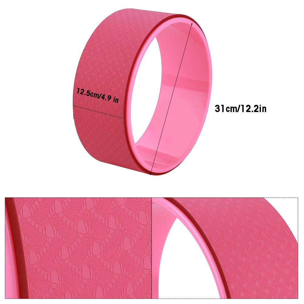 Ejoyous Yoga Wheel, Ruota per Esercizi Yoga per Allungare e Migliorare i Backbend, Yoga per Esercitare i Muscoli, per Ridurre Il Grasso, Rosa 31 x 31 x 12.5 cm