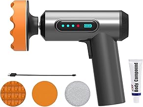 mewmewcat Máquina De Polir Sem Fio Para Carro,Máquina de polimento sem fio para carro, kit de polidor de buffer de carro sem fio com carregamento USB display digital para detalhamento/enceramento de