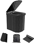 XL Portable Folding Toilet with Lid - Travel Portable Potty for Adults, 12 Toilet Bags, 12 Pack Liquid Waste Gel