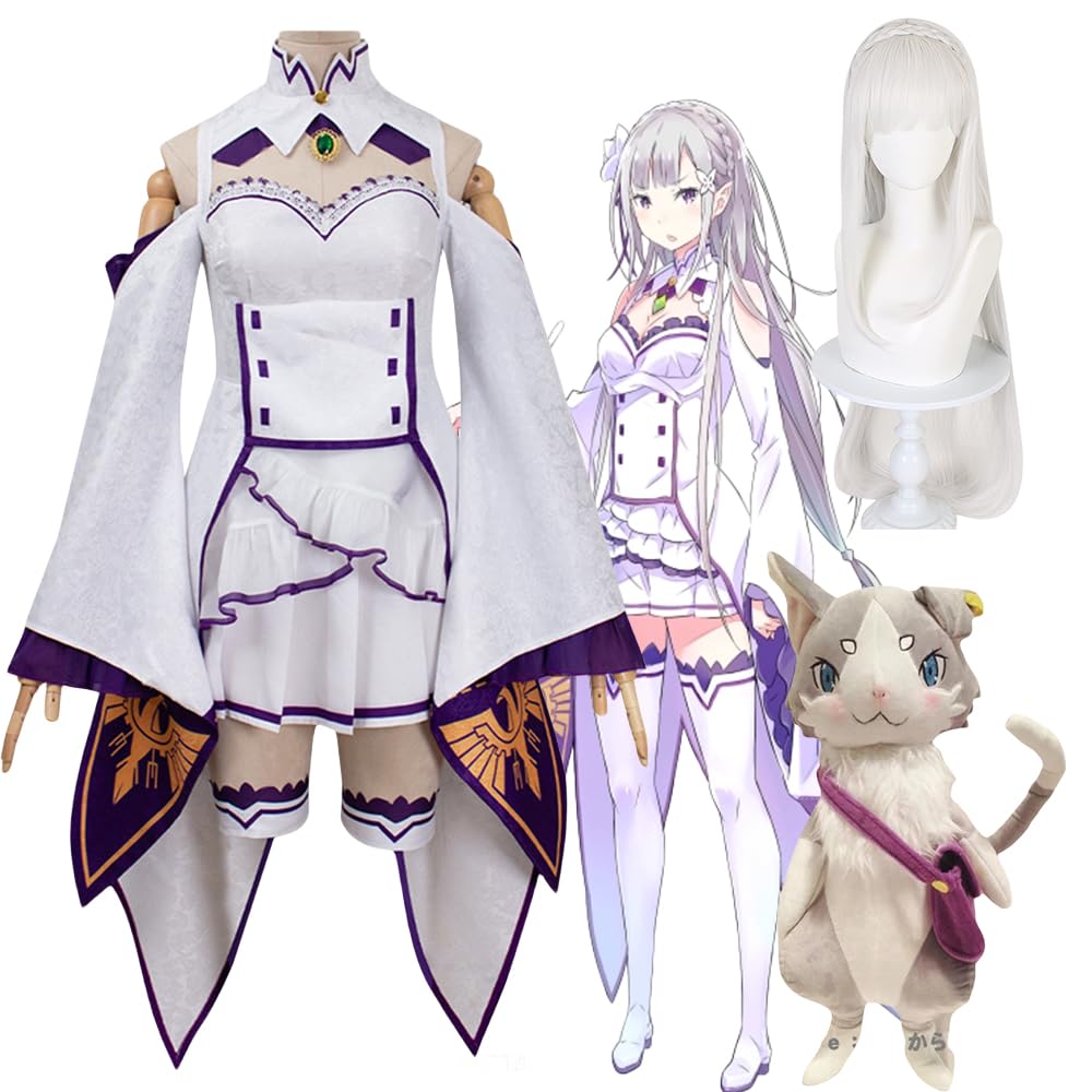 エミリア　Re:ゼロ　ハロウィン　コスプレ　ワンピース　衣装　白　Emilia Amazon.co.jp: [HAOJEE]Re:ゼロから始める異世界生活 エミリア