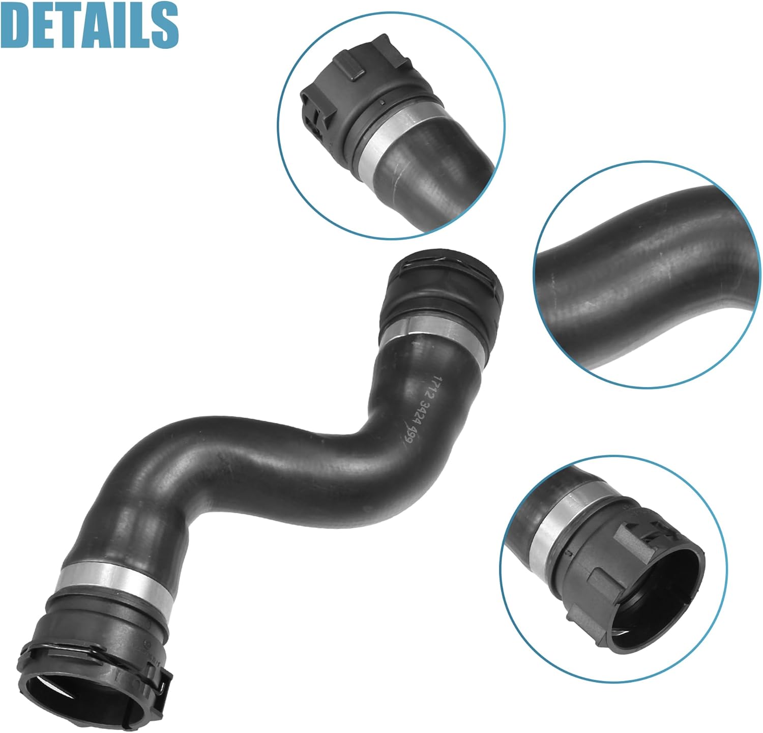 ACROPIX Engine Radiator Coolant Heater Hose Engine Water Pipe Fit for BMW X3 3.0si 3.0L L6 - Gas 2007-2008 No.17123424499- Pack of 1