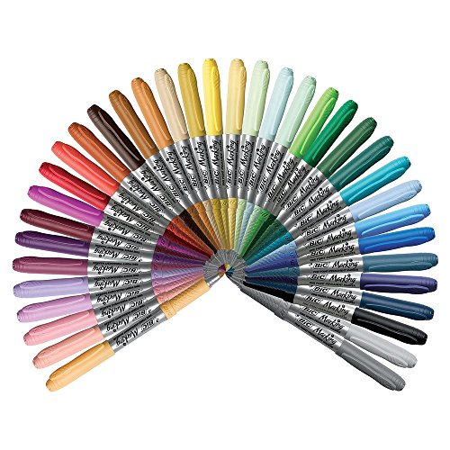 Bic Color Collection Permanent Markers, Fine Point, Assorted Colors, 36-Count #TOP2