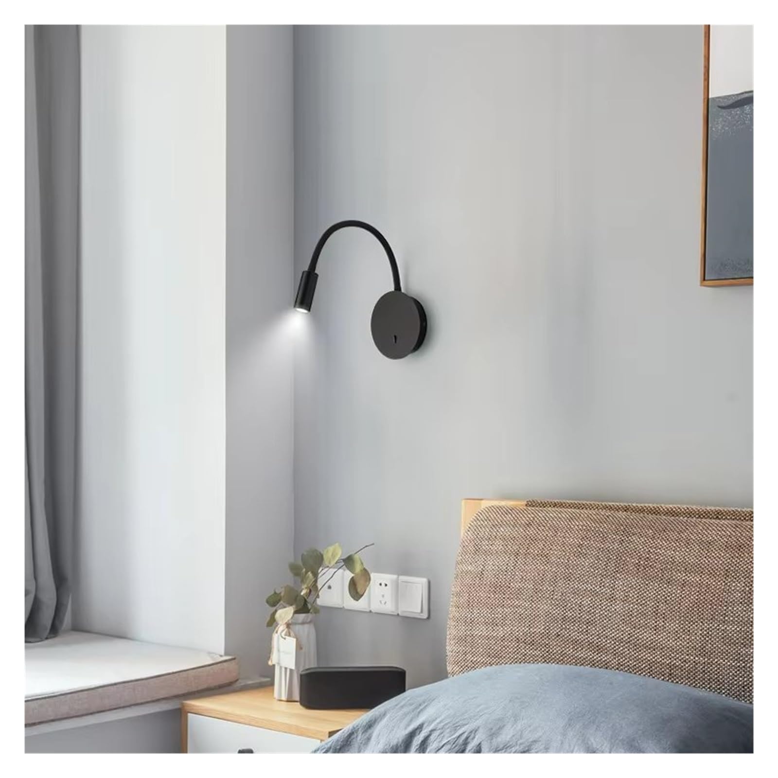 Moderne LED Wand Lampe Hotel Nacht Lesen Lampe mit Schalter Schwarz Weiß Wand Licht