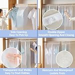 2 Sacs de rangement pour rangement, 35" Housses de vêtement Hanging Clothes Bag Organisateur, Housse de rangement Housse scellée Protecteur pour chemises de costumes (60×50×90)