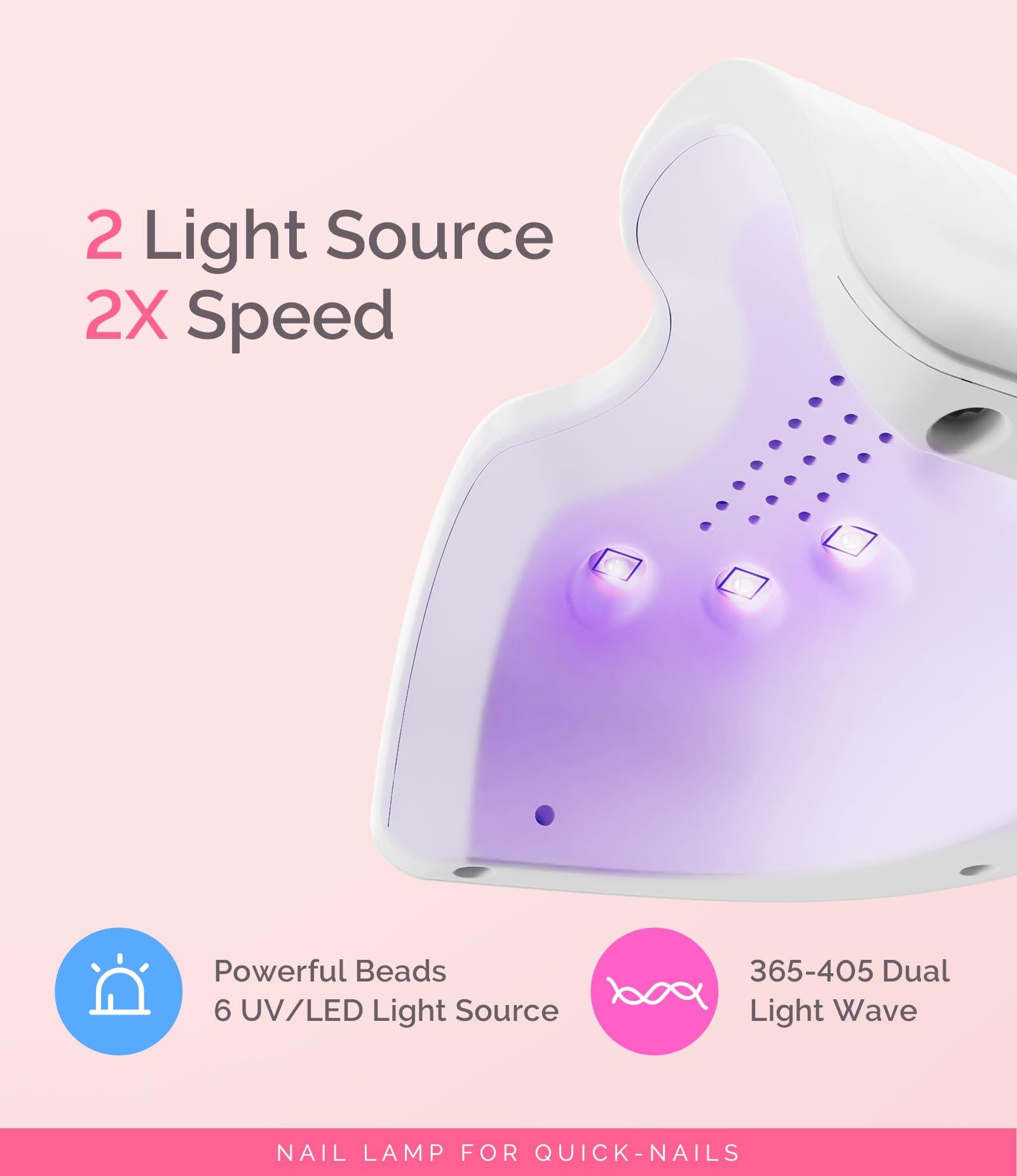 MelodySusie Small LED UV Nail Lamp with Lightweight Design - Image 2