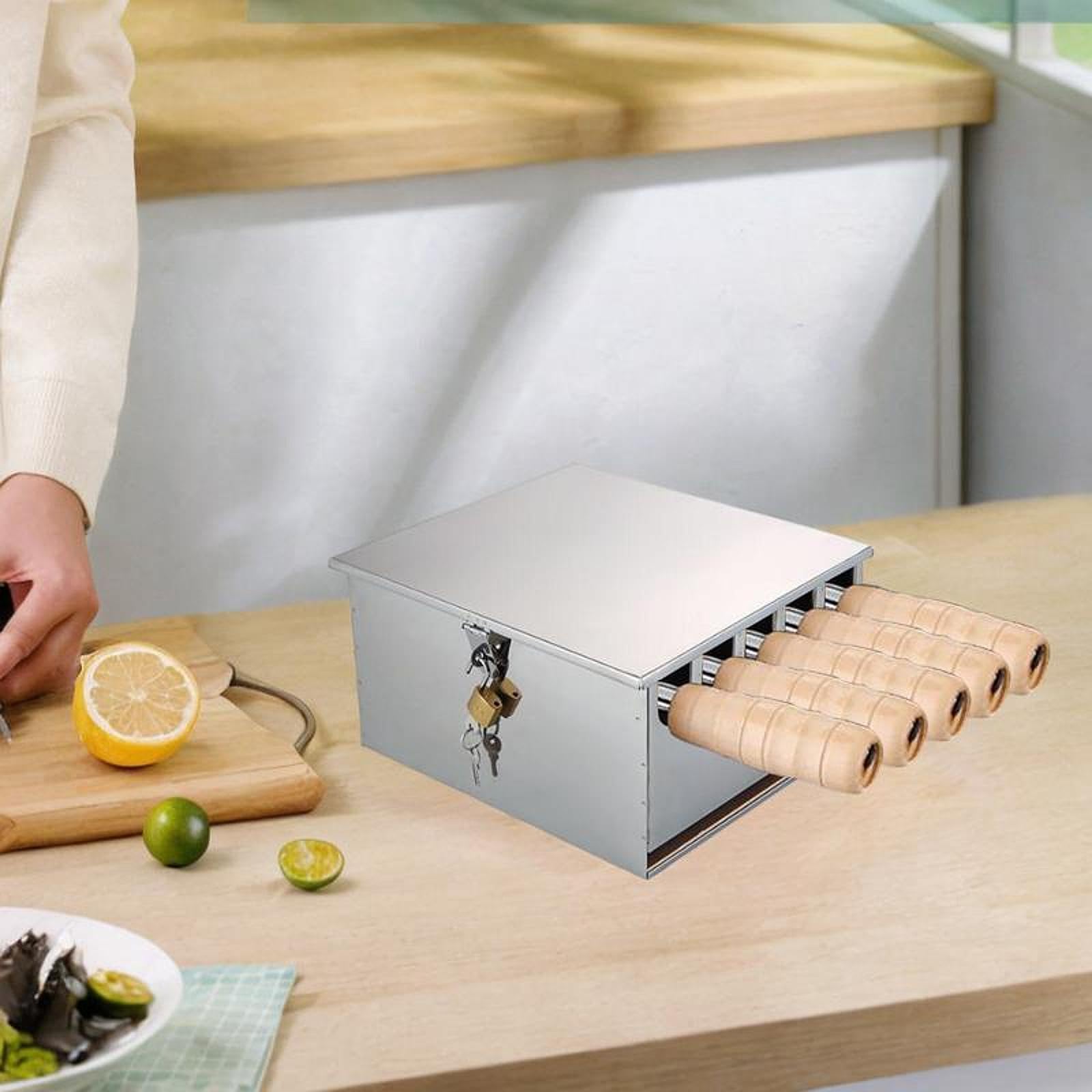 Bothyi Cutter Stand Storage Organization Shockproof Insert Dock Practical Chef Knife Case Knife Drawer Organizer for Restaurant Home, 5 grids