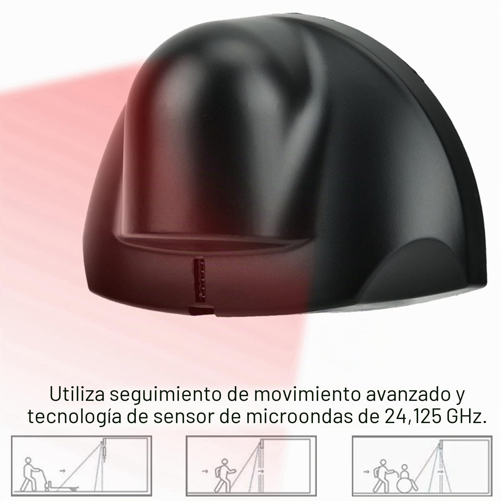 Sensor De Movimiento Automático De Puerta, Sensor De Movimiento De Microondas De 24.125Ghz, Seguridad Detector De Presencia para Hotel Oficina Hogar