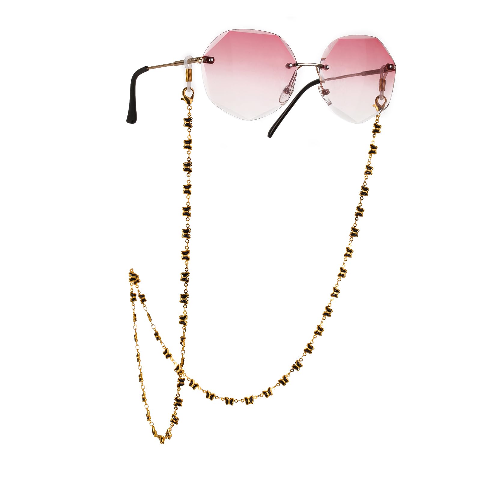 DreamtimesCadena de gafas para mujer, hecha a mano, con diseño de mariposa, para gafas, collar, máscara, cadenas para gafas