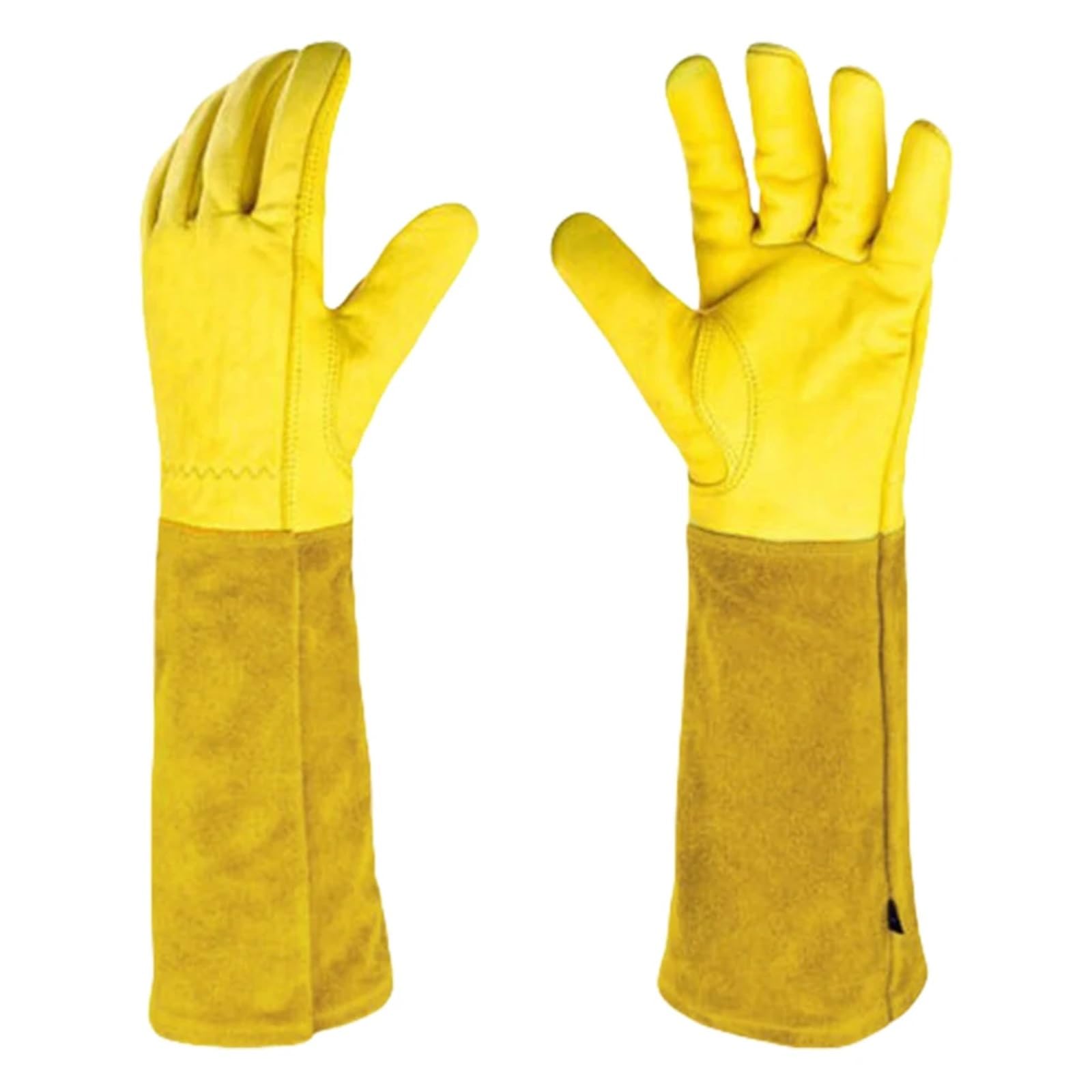 Gartenhandschuhe 1 Paar Lange, dornensichere Arbeitsfäustlinge, atmungsaktive Gartenhandschuhe aus Leder mit Unterarmschutz, Blumenstulpe, Gartengeschenk Arbeitshandschuhe Herren(M)