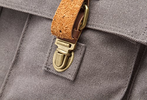 Sweetbriar Classic Laptop Messenger Bag, Gray - Canvas Pack Designed to Protect Laptops up to 13 Inches