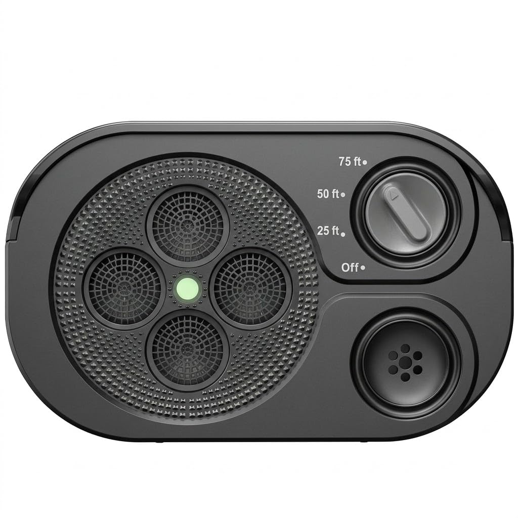 Répulseur de Chien à Ultrasons, Anti-Aboiement, 3 Modes Réglables, Portée 20m, Batterie 2000mAh Rechargeable USB-C, IP65, Noir